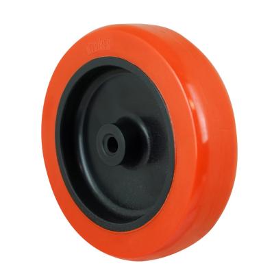 RODA 100mm POLIPROPILENO / POLIURETANO - PRETO / LARANJA