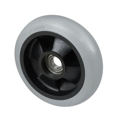 RODA 125mm POLIAMIDA / FIBRA DE VIDRO / LAPRENE - PRETO / CINZA
