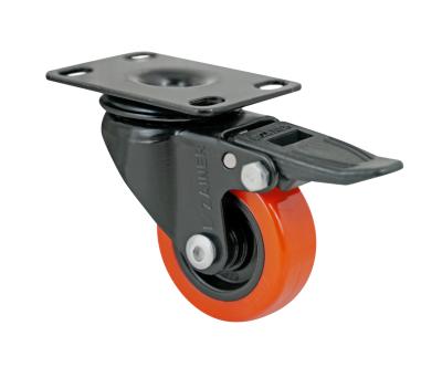 Rodízio Industrial RIL50 PU PRETO E LARANJA