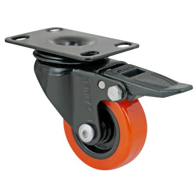 Rodízio Industrial RIL50 PU PRETO E LARANJA